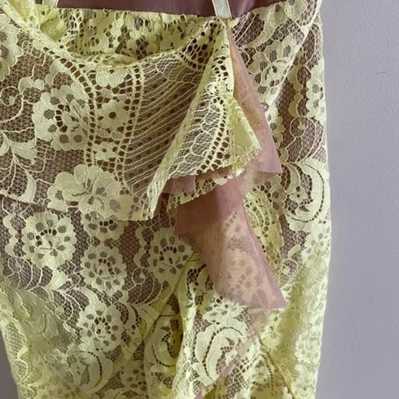 NWT For Love & Lemons Tati Lace Dress with Contrast Exposed Bodice Size XS - Picture 9 of 15